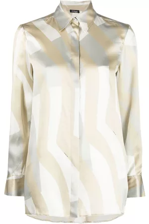 Kiton Stripe-pattern long-sleeve silk shirt