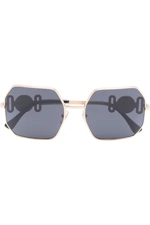 VERSACE Temple hexagonal-frame sunglasses