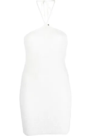 Elisabetta Franchi Rear-tie ribbed-knit skirt