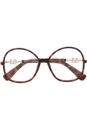 Max Mara Tortoiseshell-effect oversized glasses