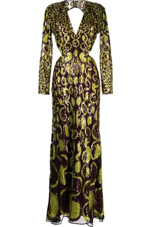 Elie saab Open-back embroidered gown