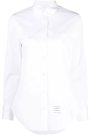Thom Browne Logo-patch long-sleeved shirt