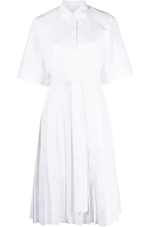 Thom Browne Asymmetrical pleated shirtdress