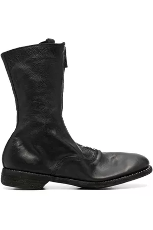 GUIDI Round-toe leather boots