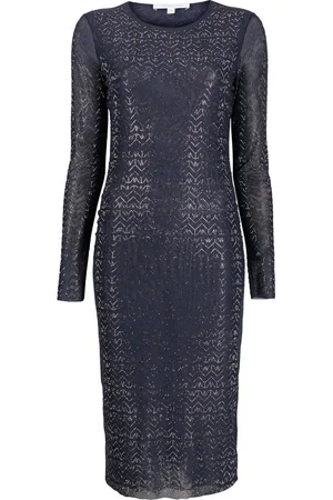 Patrizia Pepe Crystal-embellishment semi-sheer dress