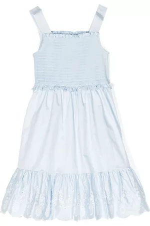 Self-Portrait Elasticated-panel embroidered dress