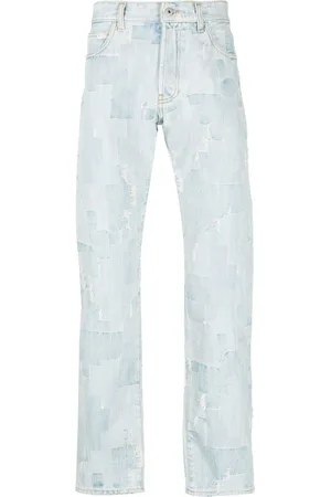 MARCELO BURLON Men Slim - Patchwork-design ripped-detail jeans