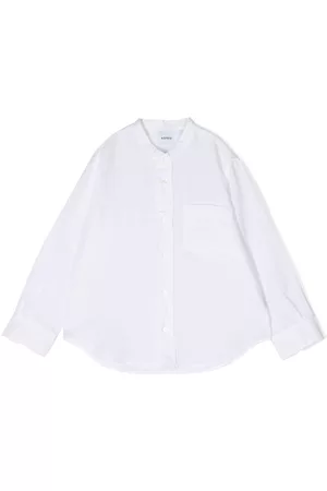 Aspesi Collarless patch pocket shirt