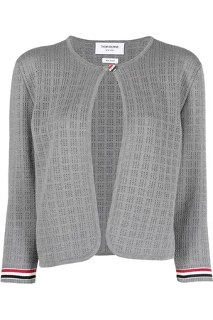 Thom Browne Grid-stitch cropped cardigan