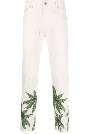 Palm Angels Palm tree-print straight-leg jeans