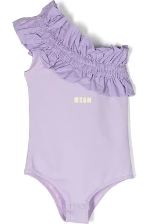 Msgm Asymmetric ruffled one-piece