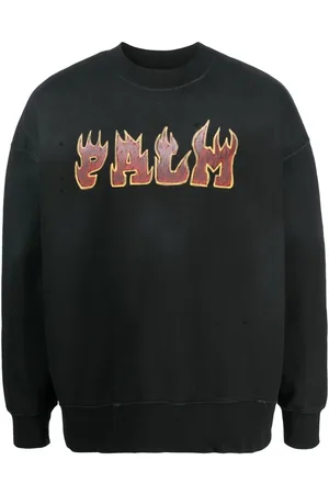 Palm Angels Logo Flames cotton sweatshirt