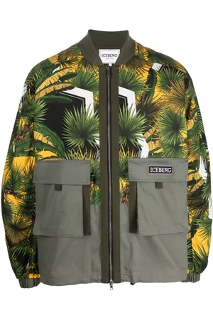 Iceberg Palm-print gabardine jacket