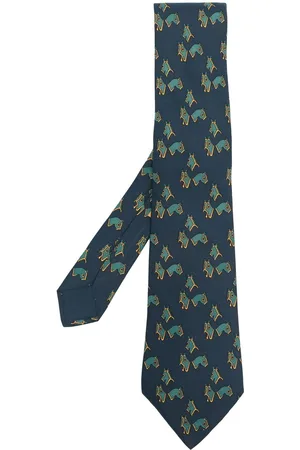 Hermès 2000s pre-owned blinder print silk necktie