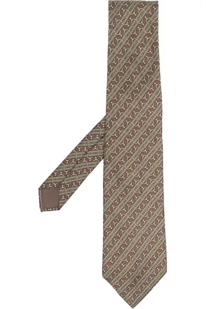 Hermès 2000s pre-owned horsebit print silk necktie