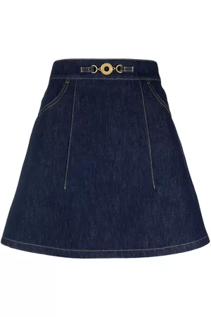 Patou Organic-denim A-line miniskirt
