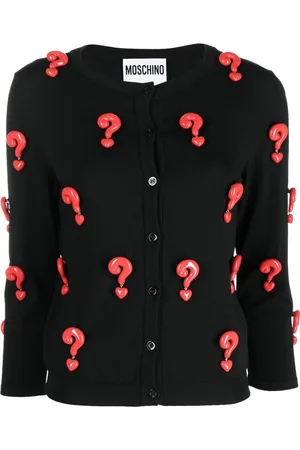 Moschino Red Question Marks elastic cardigan