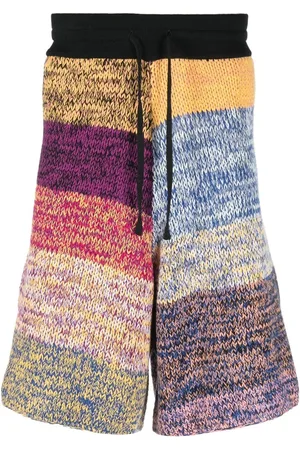 MARCELO BURLON Multicolour-stripes knitted shorts