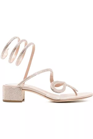 RENE CAOVILLA Snake crystal embellished sandals