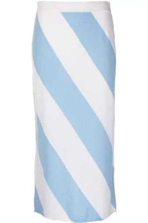 Allude Stripe-print pencil knitted skirt