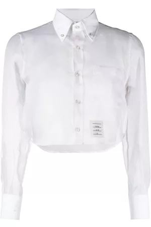 Thom Browne Cropped satin organza shirt