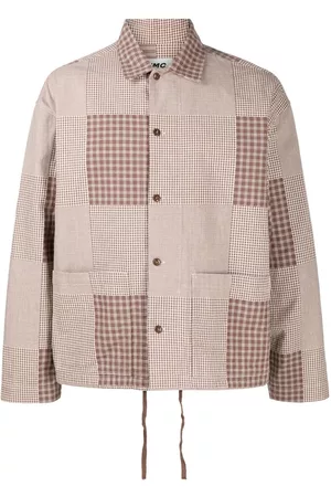 YMC PJ checked long-sleeve shirt