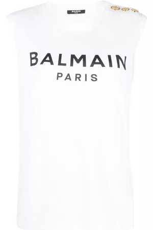 Balmain Logo-print detail tank top