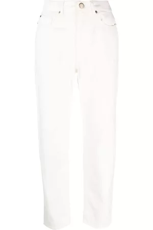 Twin-Set Embroidered-logo straight-leg denim trousers