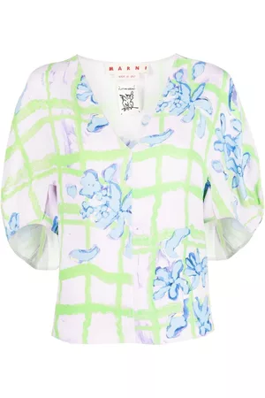 Marni Floral-print short-sleeve blouse