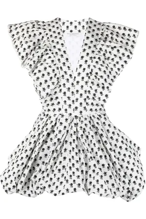 Serafini Ruffle-detail floral print dress