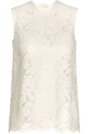 Dolce & Gabbana Floral-lace sleeveless top