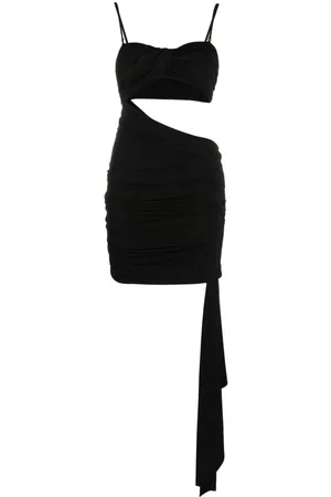 OFF-WHITE Vi-Crepe draped strapless mini dress