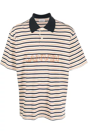 Lanvin Logo-embroidered striped polo shirt