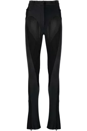 MUGLER Sheer-panel flared trousers