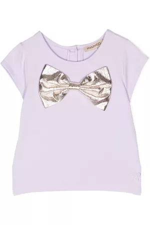 HUCKLEBONES LONDON Bow-detail cotton-modal T-shirt