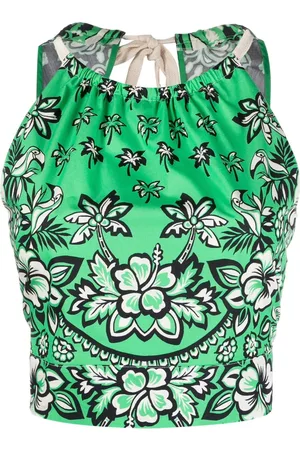 RED Valentino Floral-print cropped top