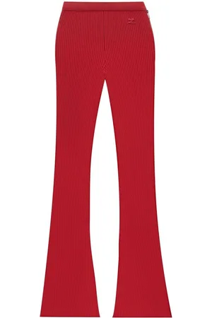 Courrèges Reediton ribbed flared trousers