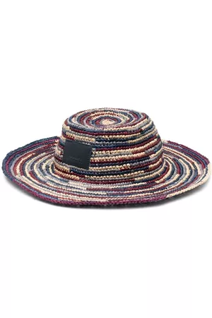 Isabel Marant Logo-patch woven raffia sun hat