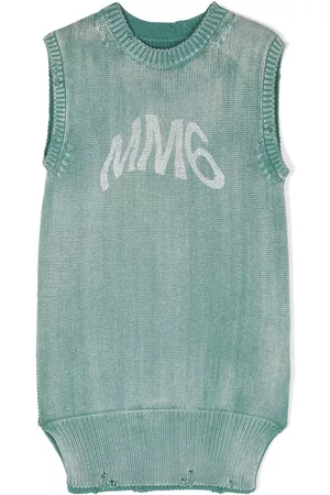 Maison Margiela Logo-print faded knit dress