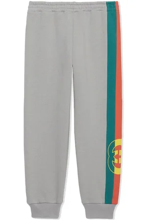 Gucci Girls Trousers - Logo-print felted cotton track pants