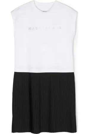 Maison Margiela Two-tone pleated shift dress