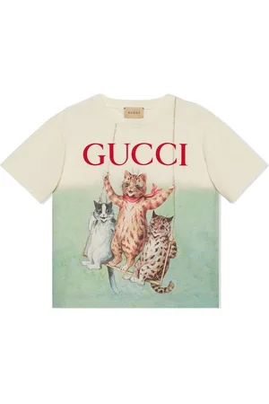 Gucci Girls Short Sleeve - Illustration-print cotton T-Shirt