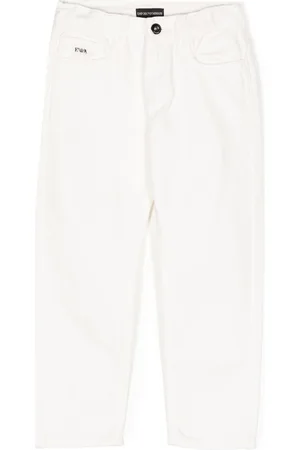 Emporio Armani Raised-logo denim jeans