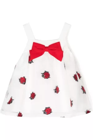 HUCKLEBONES LONDON Bow-detail ladybug-print blouse