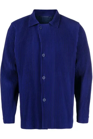 Issey Miyake Off-centre fastening fully-pleated jacket