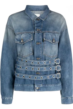 haikure Belt-detail denim jacket