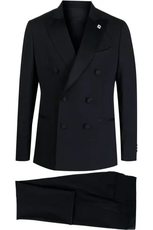 LARDINI Double-breasted wool suit