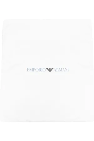 Emporio Armani Logo-print cotton blanket
