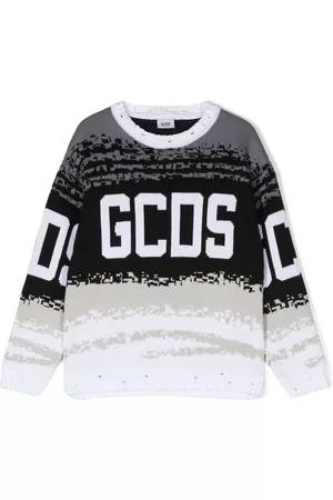 GCDS Intarsia-knit logo cotton sweatshirt