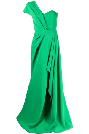 RHEA COSTA One-shoulder gathered dress
